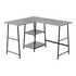Start2Finish L-shaped corner computer desk with storage shelves for home office use, featuring a spacious work surface and organized design.