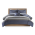 Start2Finish striped comforter set with matching bed sheets, featuring a cozy bedding ensemble in a modern striped pattern.