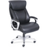 Lorell Wellness by Design Big & Tall Office Chair with black bonded leather seat, back, armrests, and 5-star base, flexible air technology