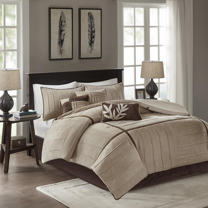 Start2Finish 7-piece comforter set with matching pillow shams, featuring a soft, cozy fabric in a stylish design.