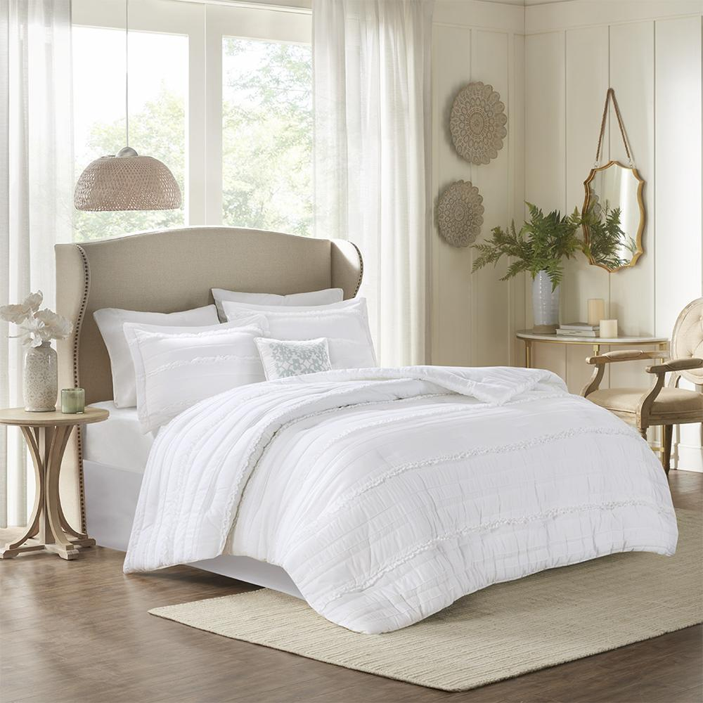 Start2Finish 5-piece bedding comforter set with matching pillow shams and decorative accents, soft and cozy for bedroom decor.
