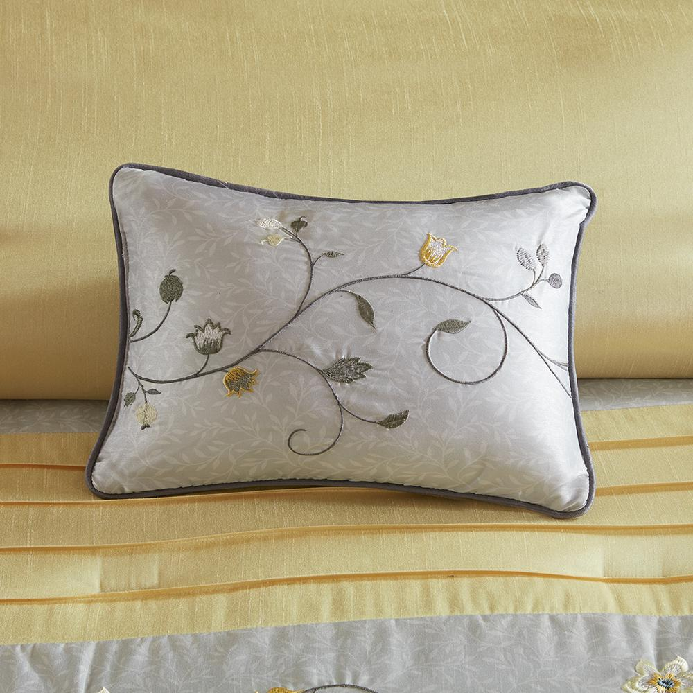 Start2Finish embroidered 7-piece comforter set with detailed floral embroidery, soft bedding for a cozy bedroom look.
