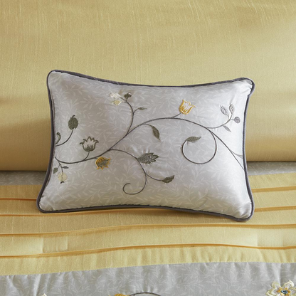 Start2Finish embroidered 7-piece comforter set with detailed floral embroidery, soft bedding for a cozy bedroom look.
