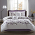 Start2Finish Holly 8-piece cotton comforter set in purple and taupe, featuring a cozy, stylish bedding ensemble.