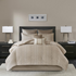 Start2Finish 8-piece embroidered comforter set with decorative pillows and matching bed linens in a stylish design.
