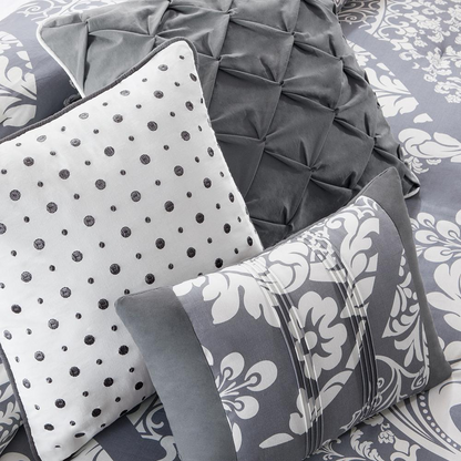 Start2Finish 7-piece cotton printed comforter bedding set with colorful floral patterns on a neatly made bed.