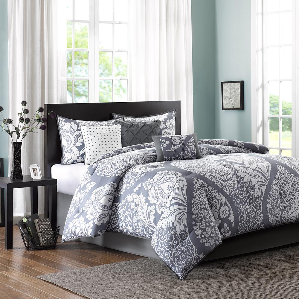 Start2Finish 7-piece cotton printed comforter bedding set with colorful floral pattern on a neatly made bed.