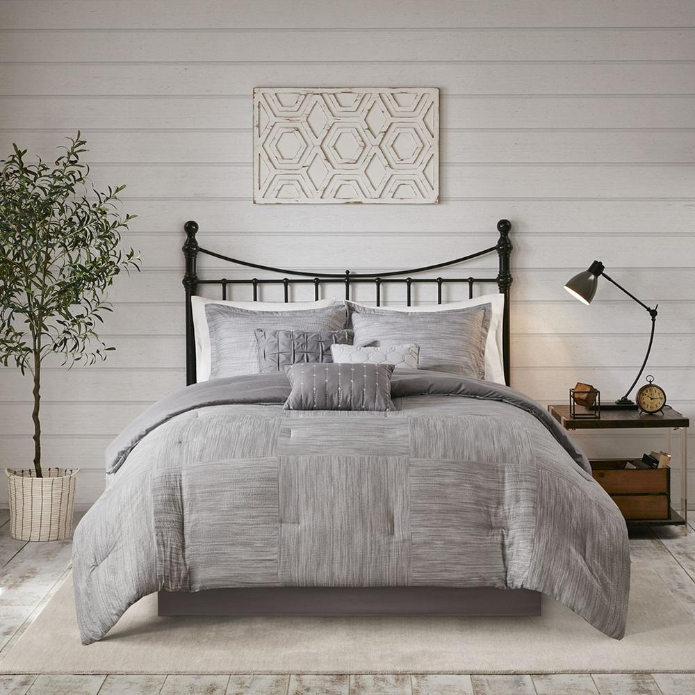 Start2Finish 7-piece printed seersucker comforter set with a colorful, patterned design on soft fabric for a cozy bedroom update.