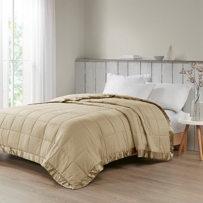 Start2Finish oversized down alternative bedding blanket with satin trim, soft and plush for cozy sleep comfort.