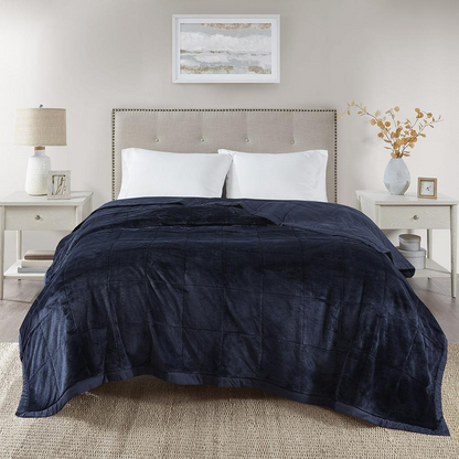 Reversible HeiQ Smart Temperature down alternative bedding blanket by Start2Finish, showing soft, quilted fabric in a cozy setting.