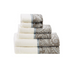 Start2Finish 6-piece Jacquard towel set with patterned plush towels in neutral tones, perfect for bathroom decor.