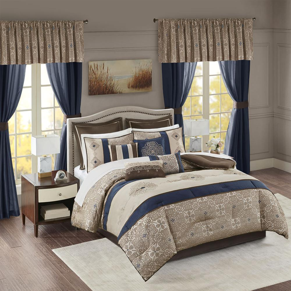 Start2Finish 24-piece room in a bag bedding set with comforter, sheets, pillows, and accessories for a complete bedroom look.