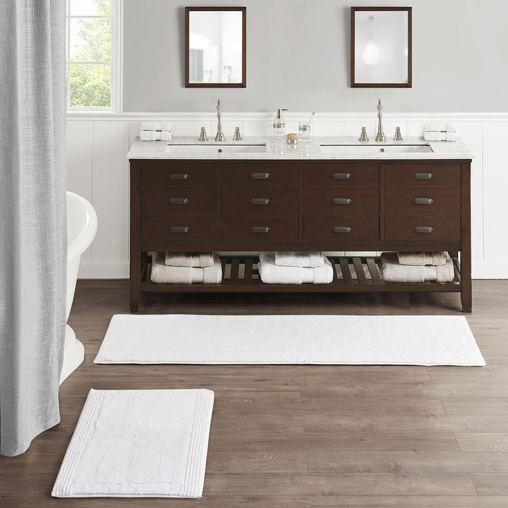Start2Finish 100% cotton tufted reversible bath rug with 3000 GSM, showing soft, plush texture and dual-sided design.
