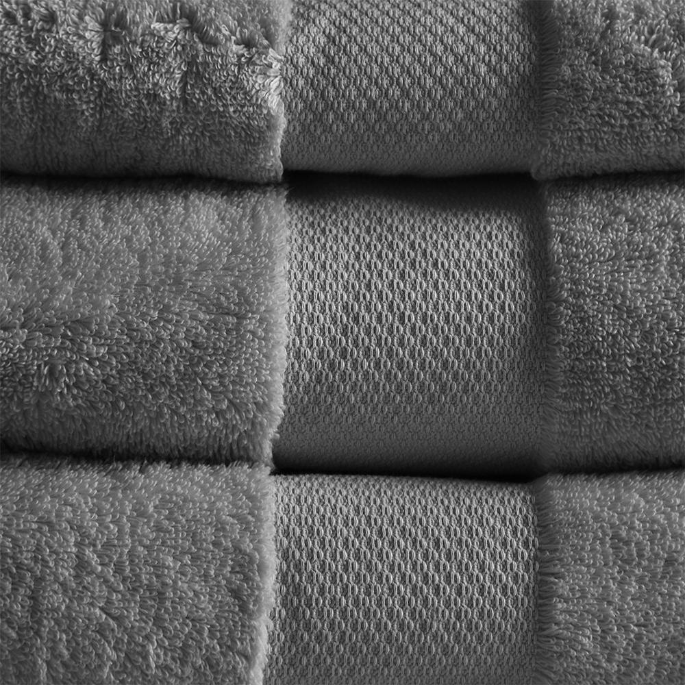 Start2Finish cotton 6-piece bath towel set with plush, soft towels in neutral colors, perfect for bathroom use.