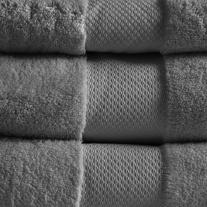 Start2Finish cotton 6-piece bath towel set with plush, soft towels in neutral colors, perfect for bathroom use.