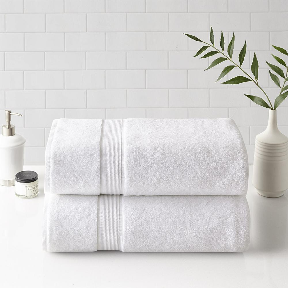 Start2Finish 100% cotton antimicrobial bath sheet 2-piece set, soft and absorbent for luxurious bathroom use.
