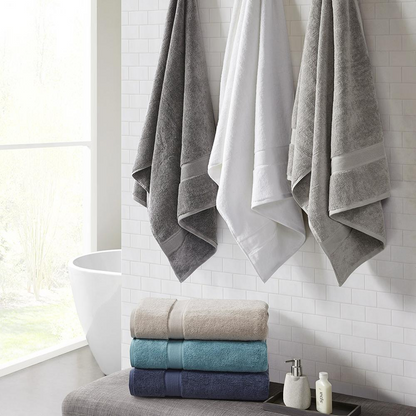 Start2Finish 100% cotton antimicrobial bath sheet 2-piece set with soft, plush towels displayed on a neutral background.