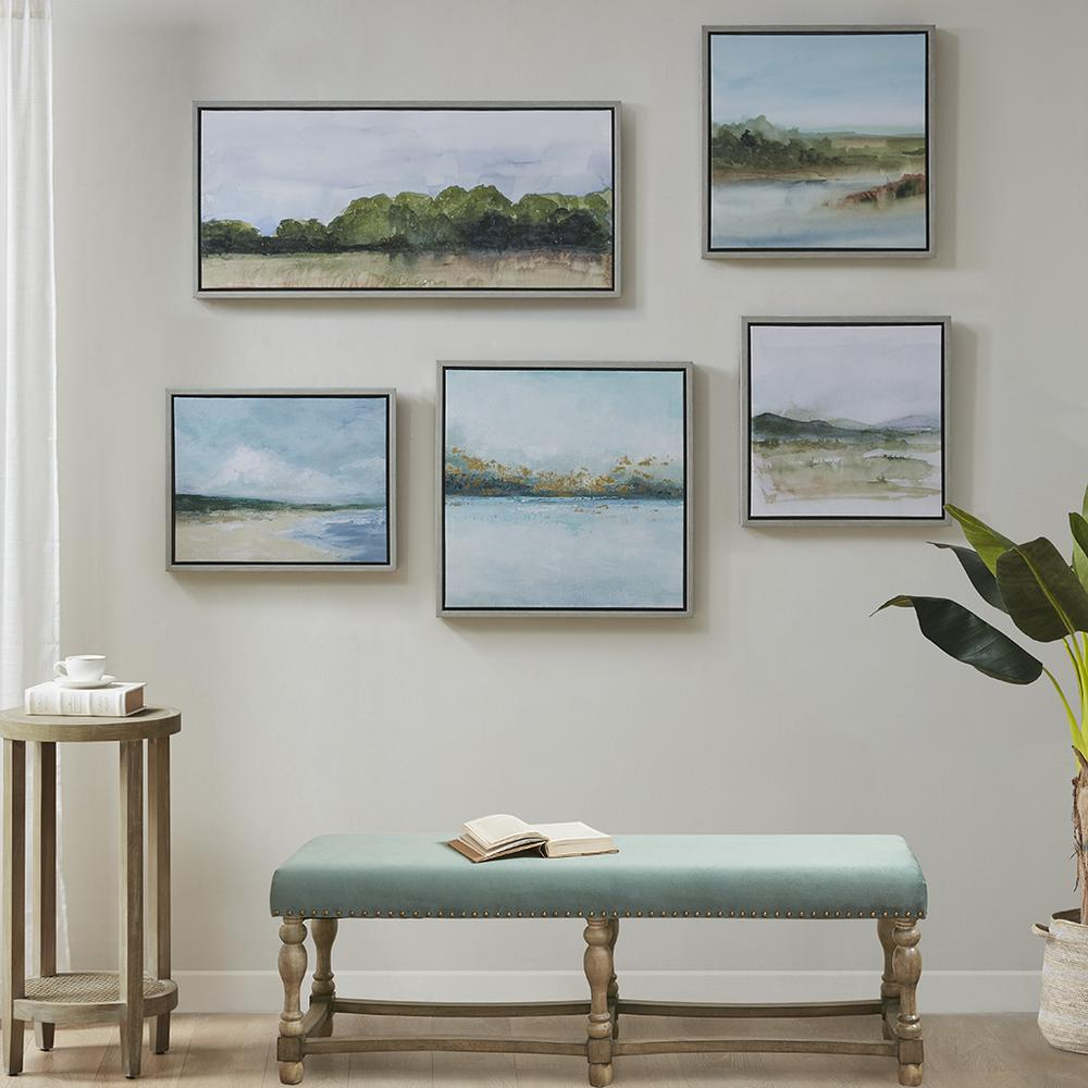Start2Finish abstract landscape 5-piece gallery canvas wall art set featuring colorful, modern nature-inspired designs.