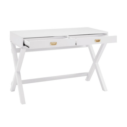 Peggy white writing desk by Start2Finish with clean lines, a spacious tabletop, and a modern design perfect for home office use.