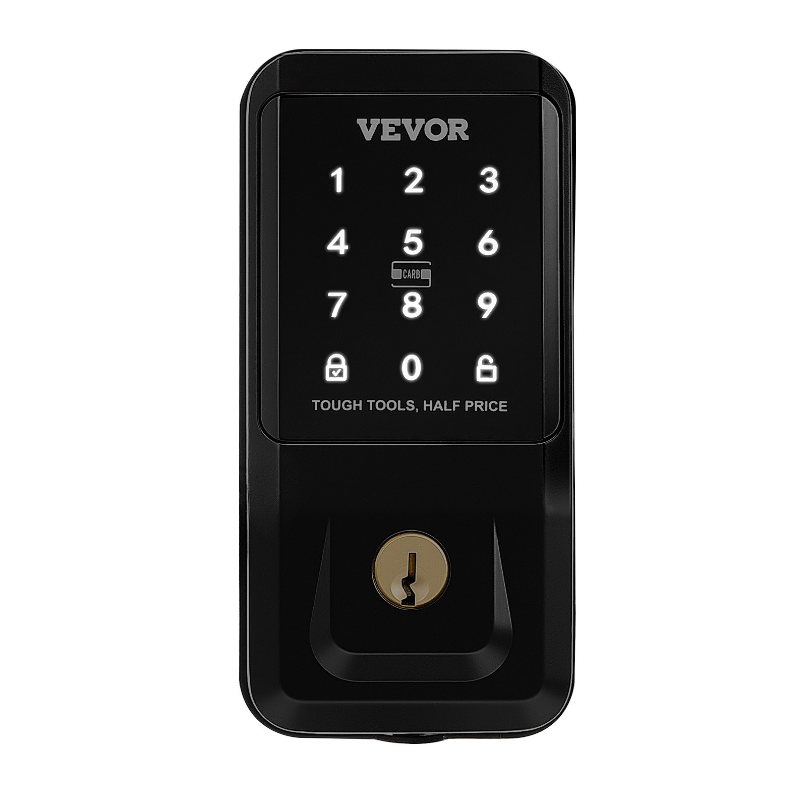 Start2Finish VEVOR keyless entry door lock with touchpad, anti-peeking password, backlit keypad, matte black finish, easy installation