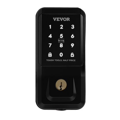 Start2Finish VEVOR keyless entry door lock with touchpad, anti-peeking password, backlit keypad, matte black finish, easy installation