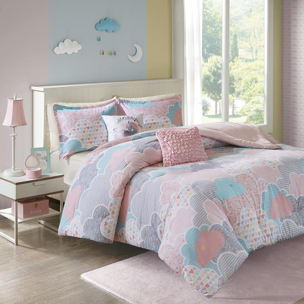 Start2Finish cotton printed comforter set with colorful floral pattern on soft fabric, shown on a neatly made bed.