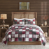 Start2Finish Tulsa oversized plaid cotton quilt set in red and grey, featuring a cozy, large-scale plaid print.