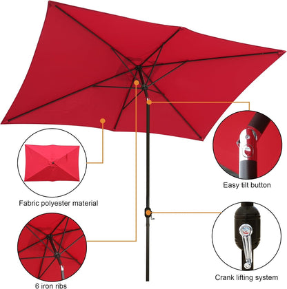 Rectangular Outdoor Patio Umbrella Tilt Crank Mechanism