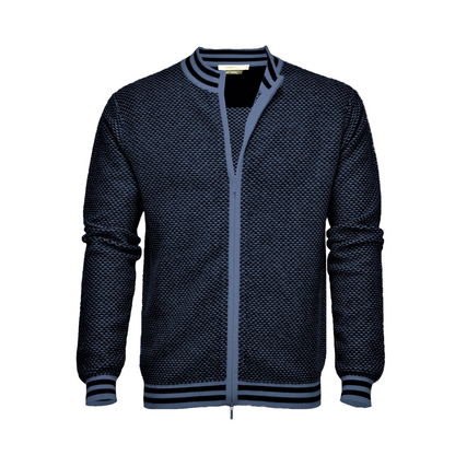 Start2Finish Graphic Zipper Cardigan Antea in Royal Navy, featuring a stylish zip-up design and graphic details.