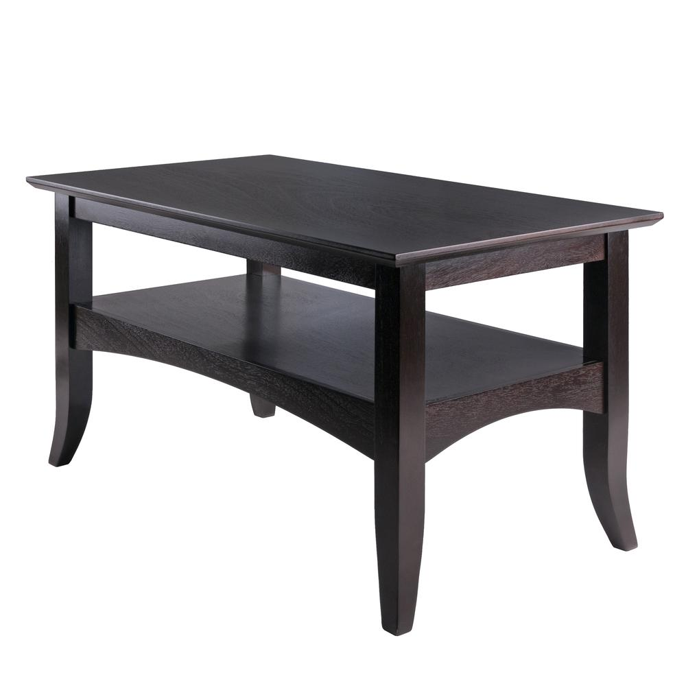 Start2Finish Camden coffee table with a sleek coffee finish, showcasing its modern design and smooth surface.