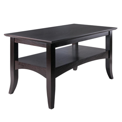 Start2Finish Camden coffee table with a sleek coffee finish, featuring a modern design and spacious tabletop for living room decor.