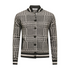Start2Finish charcoal grey cashmere bomber jacket with houndstooth stitch, stylish and cozy apparel for cold weather.