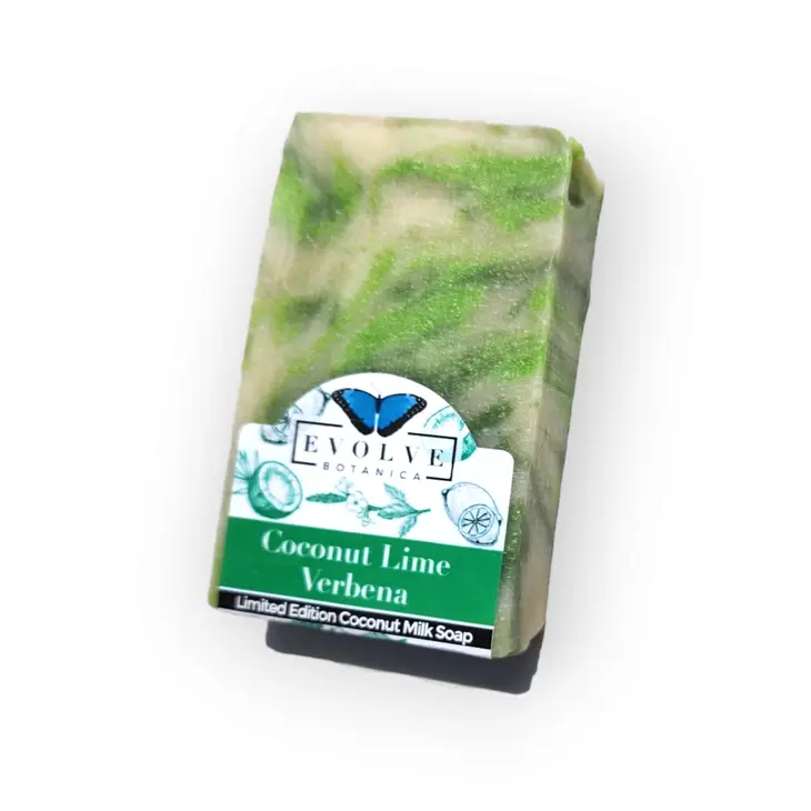 Start2Finish Coconut Lime Verbena soap bar with tropical scent, featuring a colorful label and fresh, summery design.