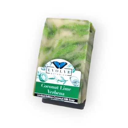 Start2Finish Coconut Lime Verbena soap bar with tropical scent, featuring a colorful label and fresh, summery design.