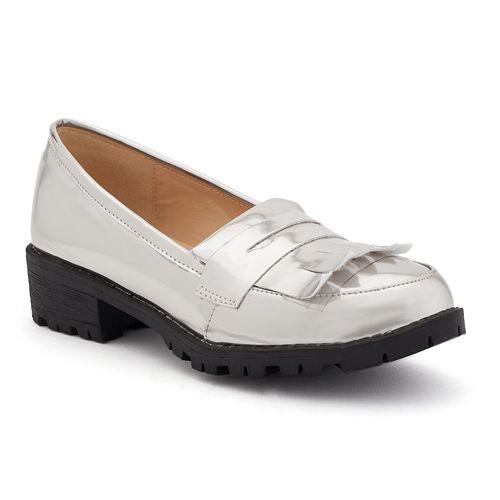 Silver Azure Ophion footwear showing stylish design and textured silver material, perfect for casual or formal wear.