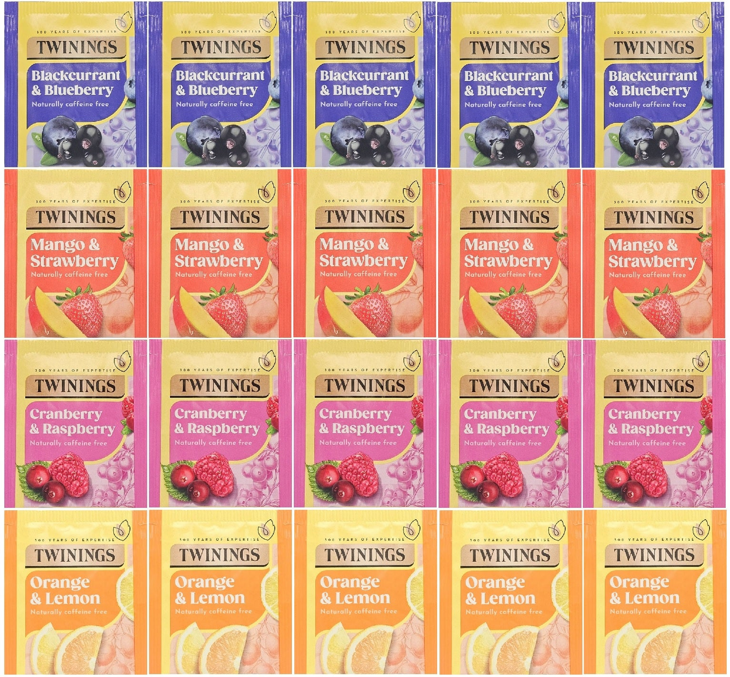 Start2Finish Twinings Fruit Discovery herbal tea bags collection, featuring 20 or 80 individually wrapped fruit-infused herbal tea bags.