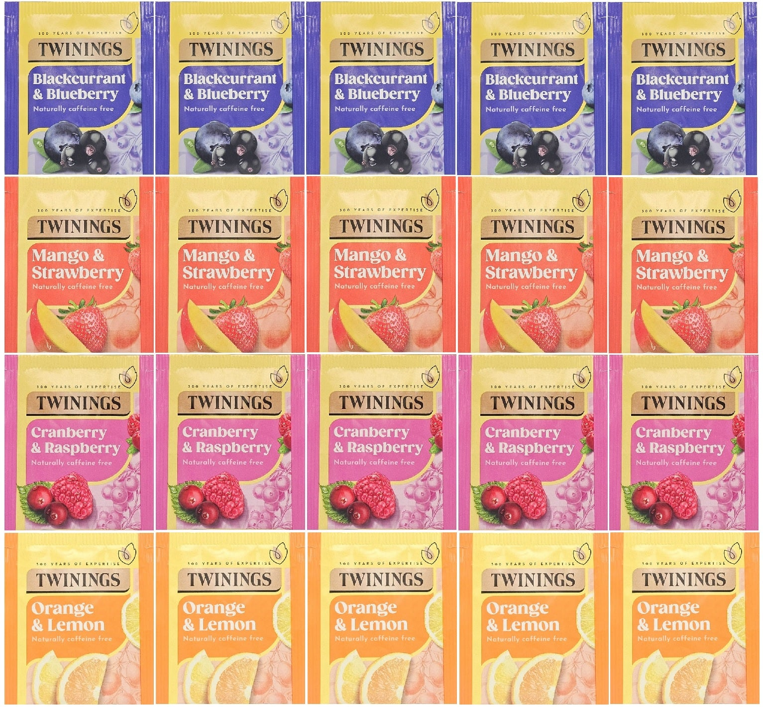 Start2Finish Twinings Fruit Discovery herbal tea bags collection, featuring 20 or 80 individually wrapped fruit-infused herbal tea bags.