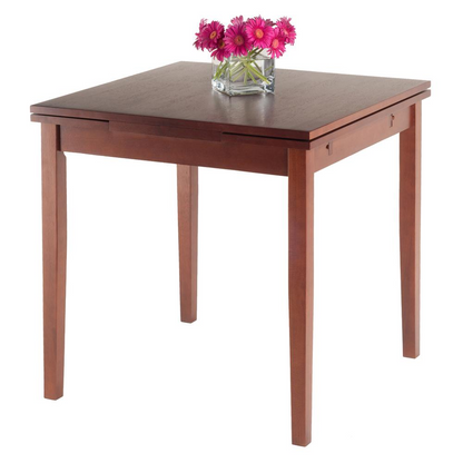 Start2Finish Pulman Extension Table in walnut wood, showcasing its sleek surface and extendable design for versatile dining space.