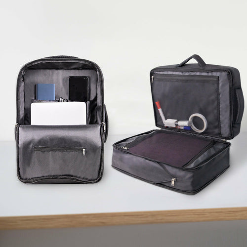 Maroon Asteria portable travel laptop backpack suitcase with multiple compartments, padded straps, and durable fabric for travel.