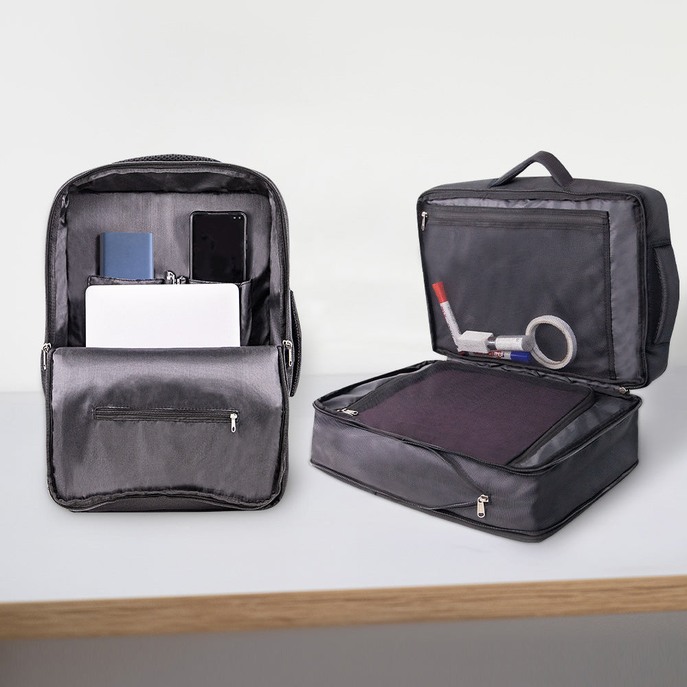 Maroon Asteria portable travel laptop backpack suitcase with multiple compartments and padded straps for comfortable carry.