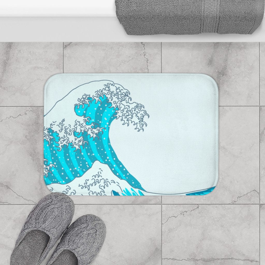 Yellow Pandora Waves Bath Mat with wavy design, soft texture, and non-slip backing for bathroom safety and comfort.