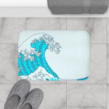 Yellow Pandora Waves Bath Mat with wavy design, soft texture, and non-slip backing for bathroom safety and comfort.
