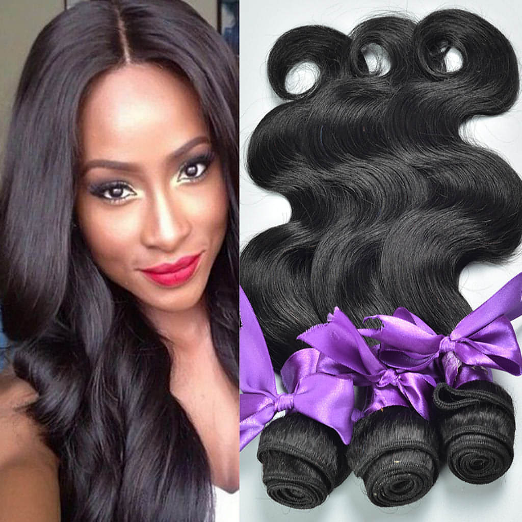 Carmine Juneberry LuxeWave real hair wig and extensions, styled with smooth waves for a luxurious haircare look.