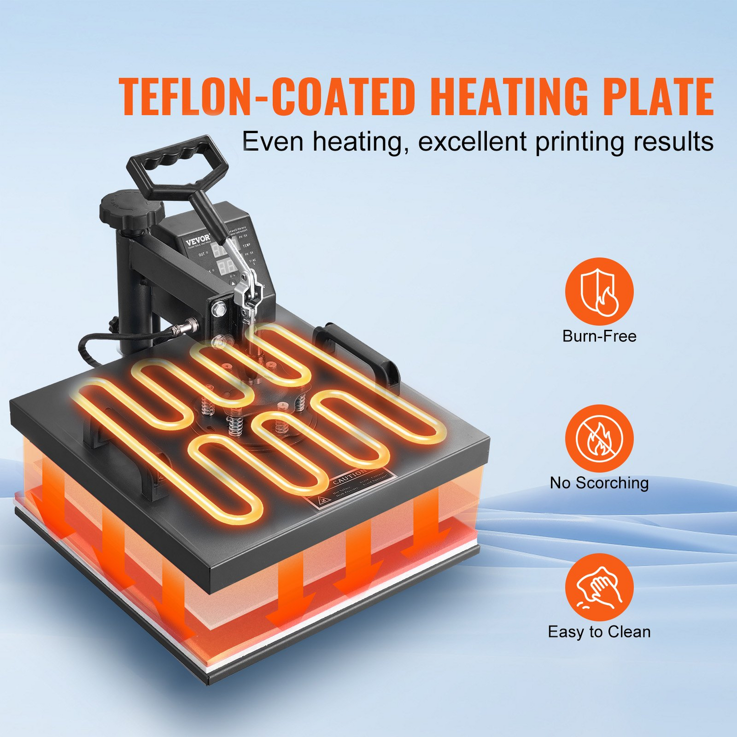 Start2Finish VEVOR 8-in-1 15x15 inch heat press machine with swing-away design for sublimation, vinyl, and heat transfer projects.