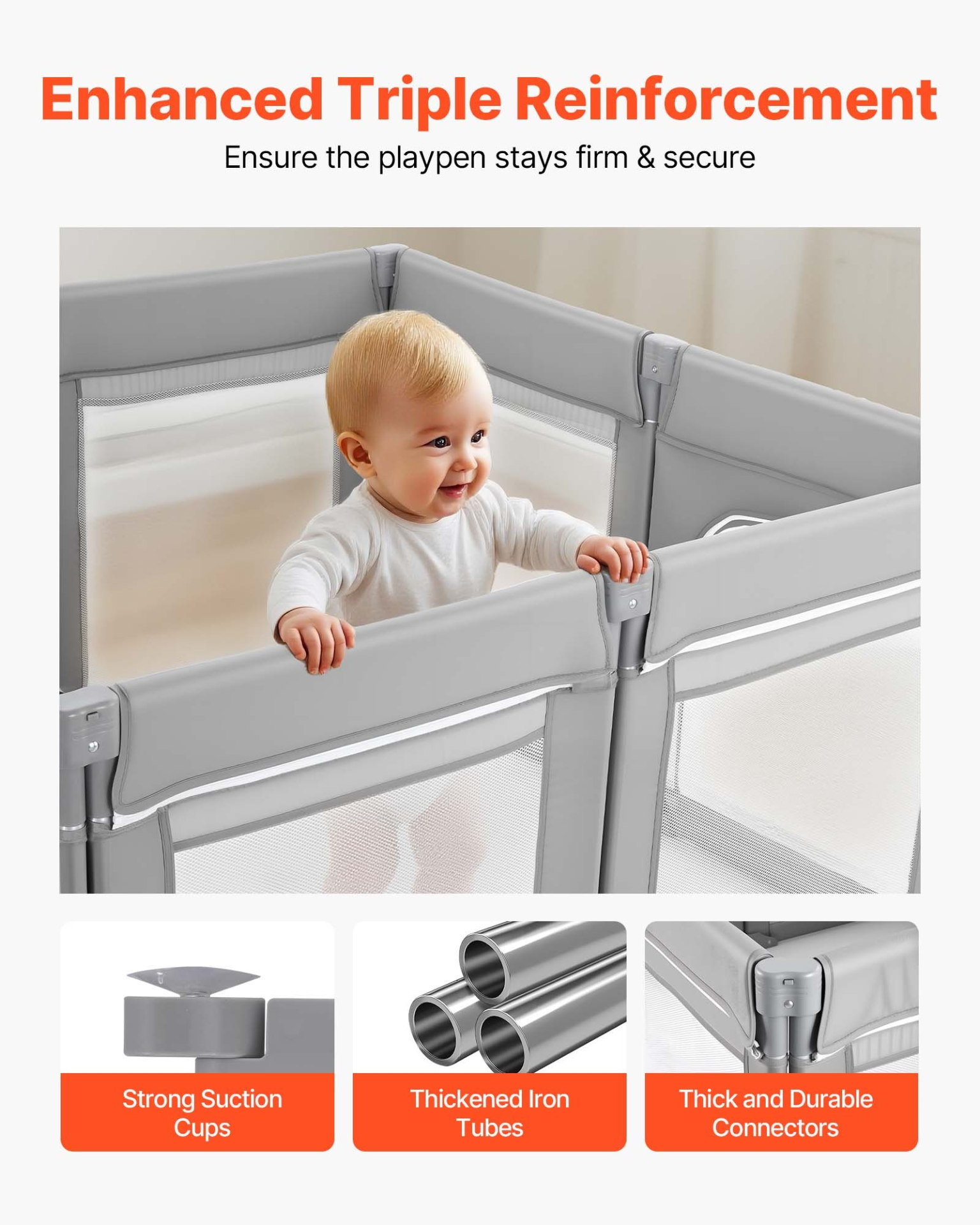 Start2Finish baby playpen with foldable design, breathable mesh sides, zippered door, and no-gap safety for toddlers 6-24 months.