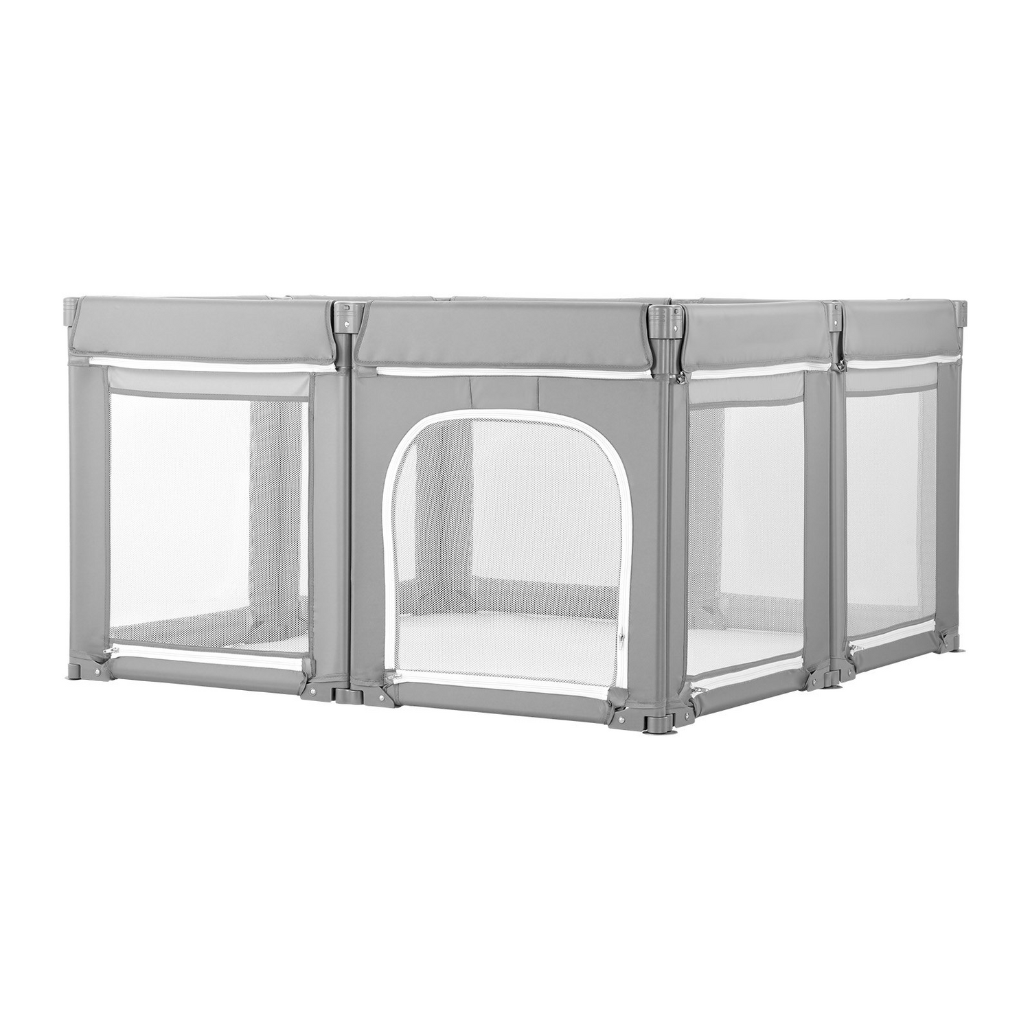 Start2Finish baby playpen with foldable design, zippered door, breathable mesh, indoor/outdoor toddler fence for ages 6-24 months.