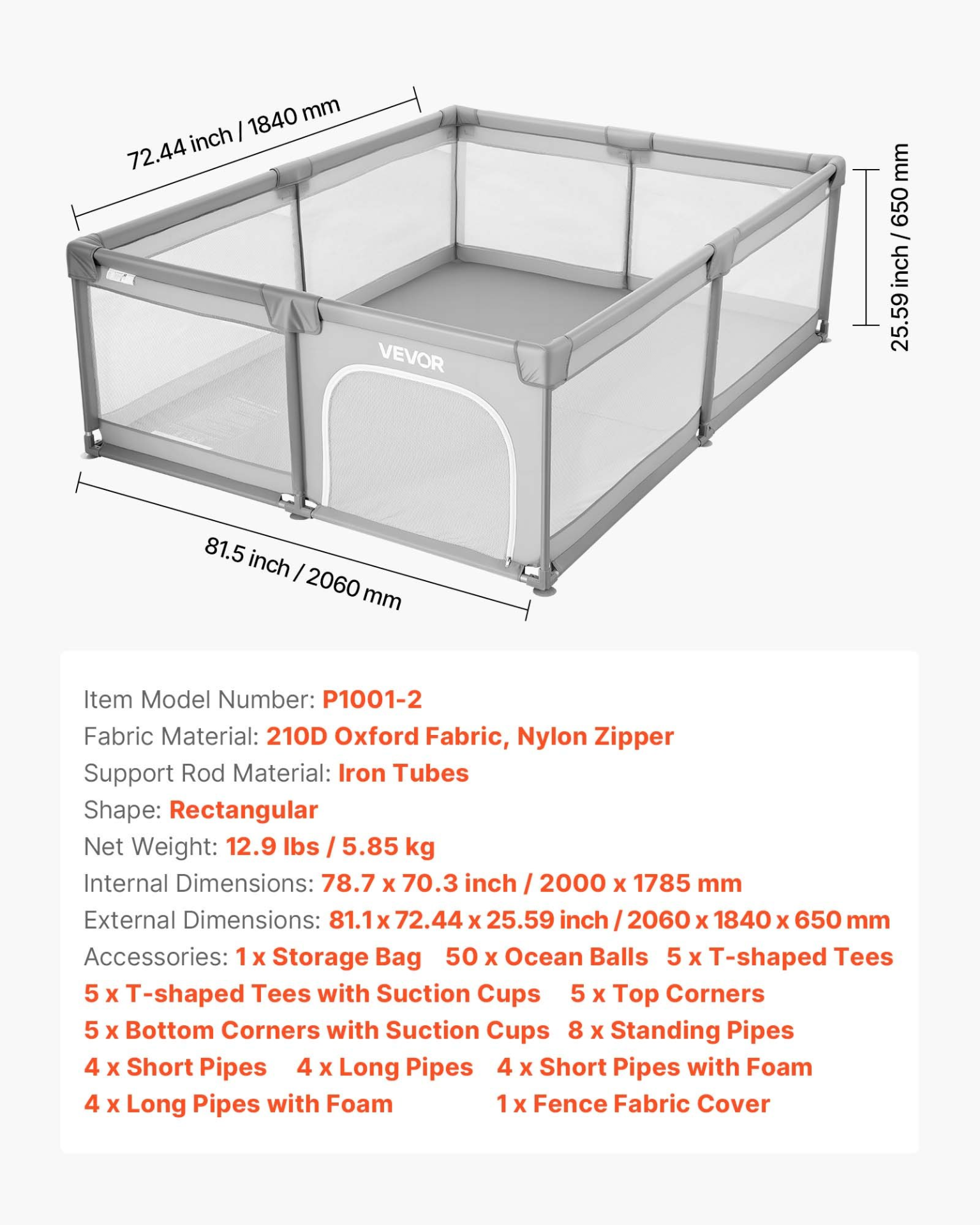 Start2Finish VEVOR baby playpen with zippered door, breathable mesh, and ocean balls, ideal for indoor and outdoor toddler safety.