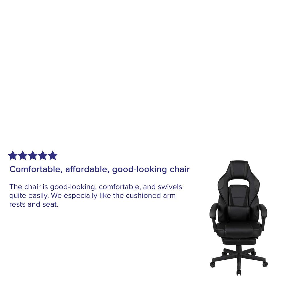 Black X40 Gaming Chair Racing Computer Chair by Start2Finish, featuring ergonomic design and adjustable armrests for gaming comfort.