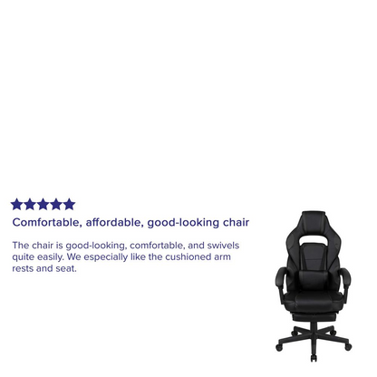 Black X40 Gaming Chair Racing Computer Chair by Start2Finish, featuring ergonomic design and adjustable armrests for gaming comfort.