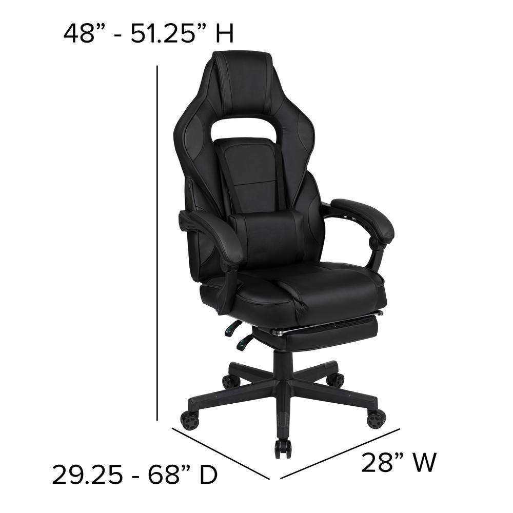 Black X40 Gaming Chair by Start2Finish, racing-style computer chair with ergonomic design and adjustable armrests.